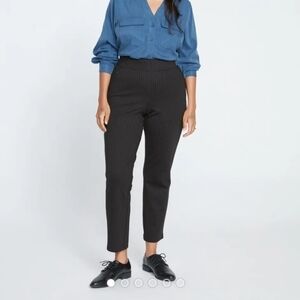 Universal Standard Smart Signature Ponte Pants in Slate Pinstripe